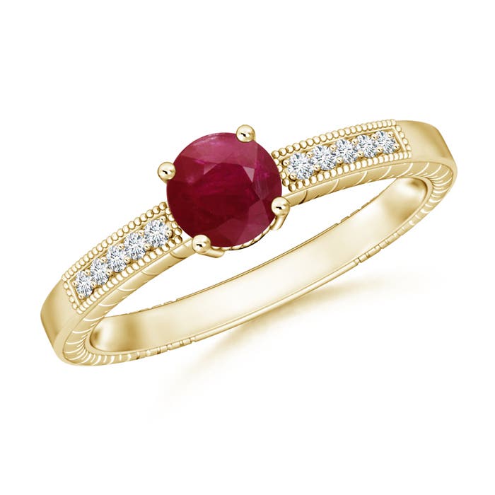 A - Ruby / 1.14 CT / 14 KT Yellow Gold