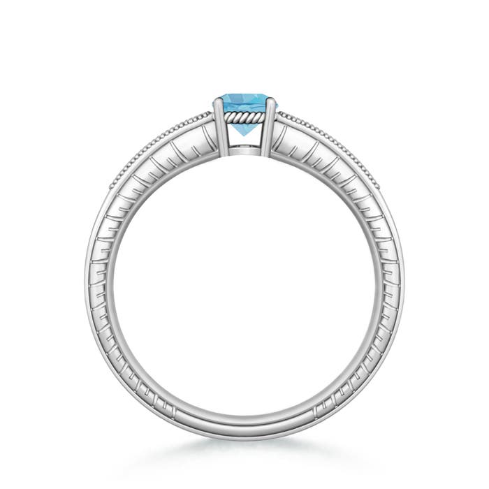 A - Swiss Blue Topaz / 0.66 CT / 14 KT White Gold