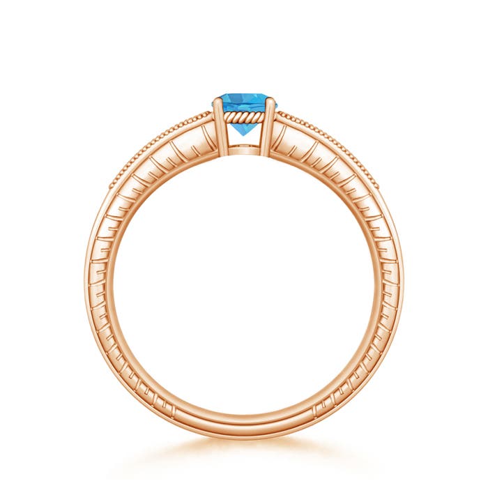 AA - Swiss Blue Topaz / 0.66 CT / 14 KT Rose Gold