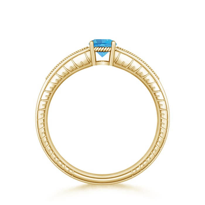 AA - Swiss Blue Topaz / 0.66 CT / 14 KT Yellow Gold