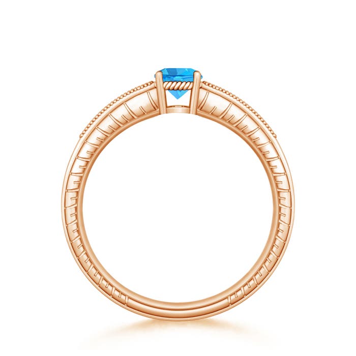 AAA - Swiss Blue Topaz / 0.66 CT / 14 KT Rose Gold