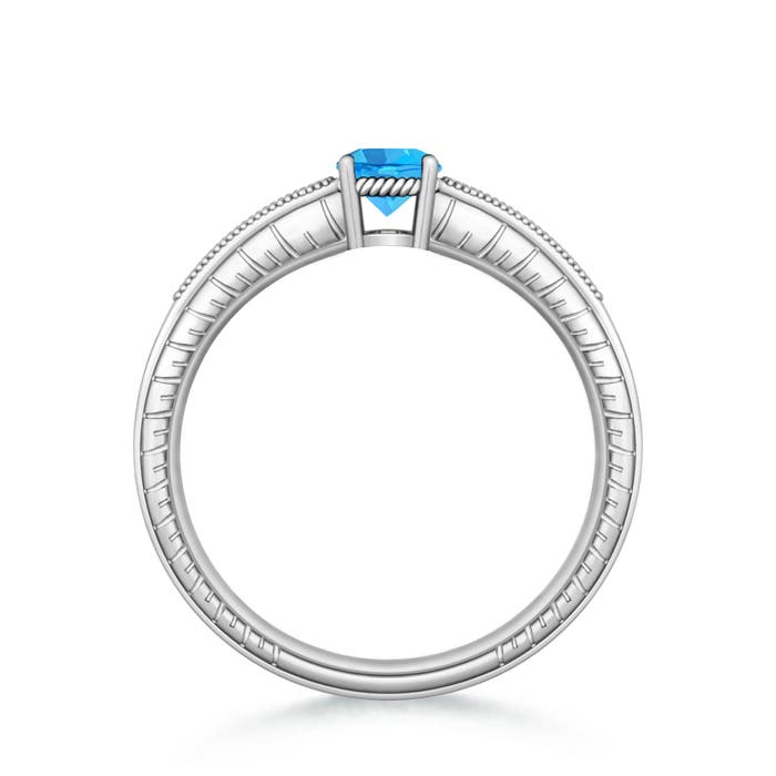 AAA - Swiss Blue Topaz / 0.66 CT / 14 KT White Gold