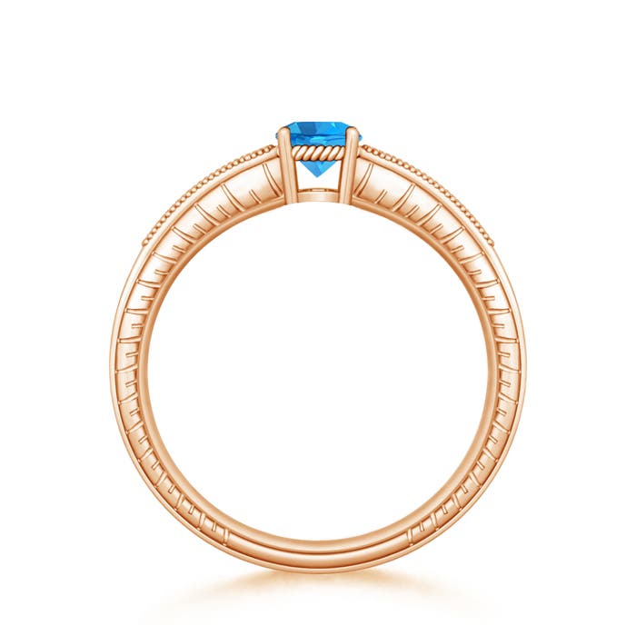 AAAA - Swiss Blue Topaz / 0.66 CT / 14 KT Rose Gold