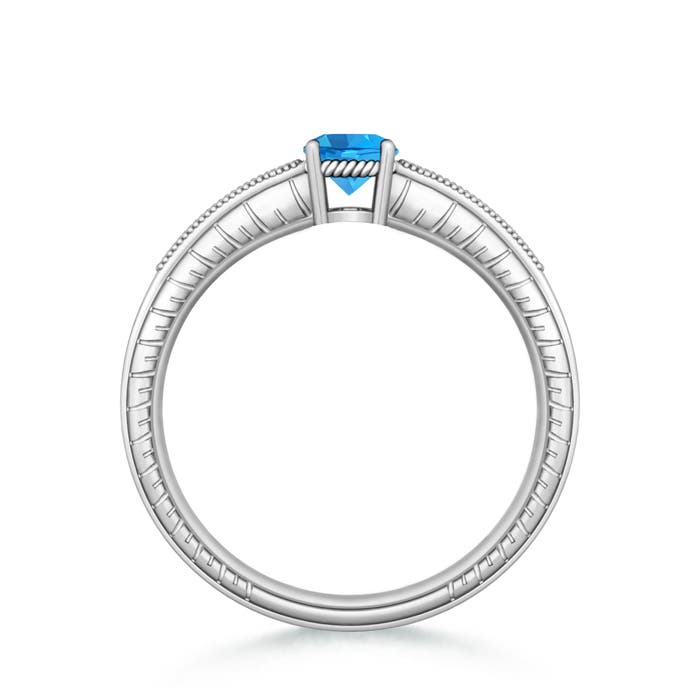 AAAA - Swiss Blue Topaz / 0.66 CT / 14 KT White Gold