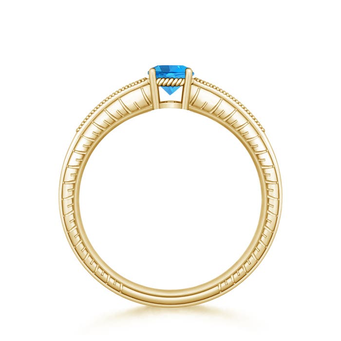 AAAA - Swiss Blue Topaz / 0.66 CT / 14 KT Yellow Gold