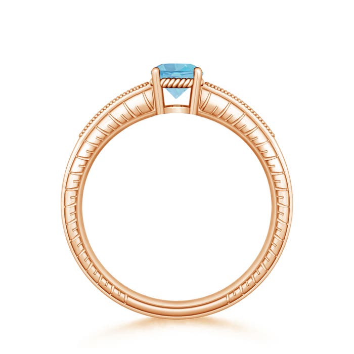 A - Swiss Blue Topaz / 1.09 CT / 14 KT Rose Gold