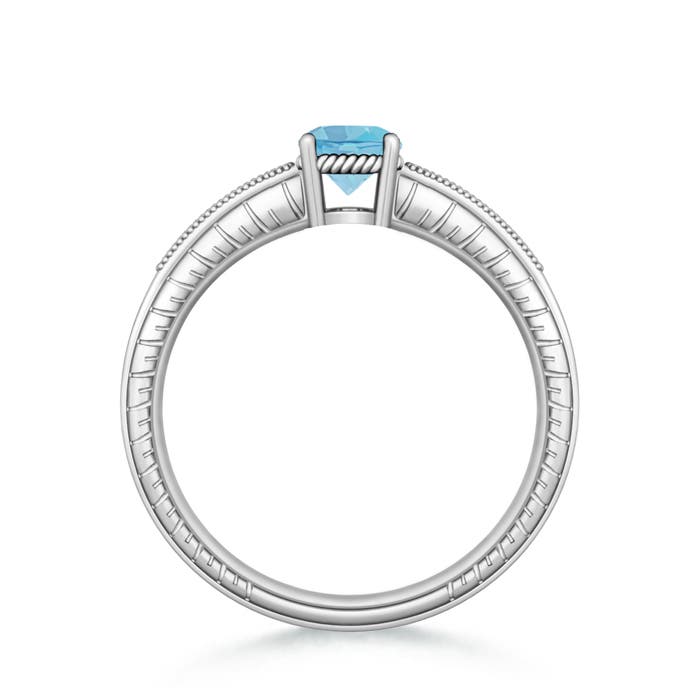 A - Swiss Blue Topaz / 1.09 CT / 14 KT White Gold