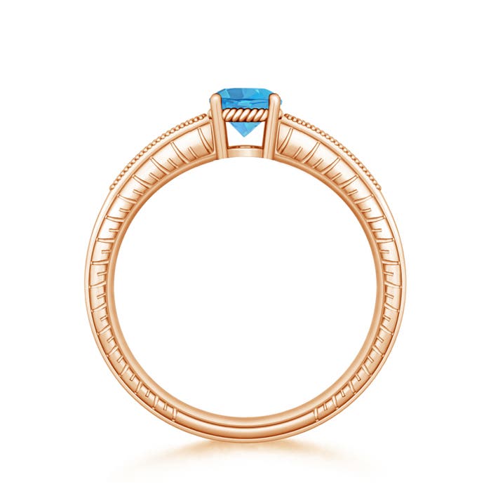 AA - Swiss Blue Topaz / 1.09 CT / 14 KT Rose Gold