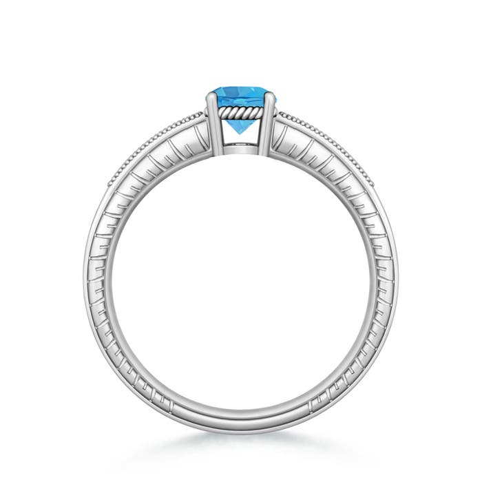 AA - Swiss Blue Topaz / 1.09 CT / 14 KT White Gold