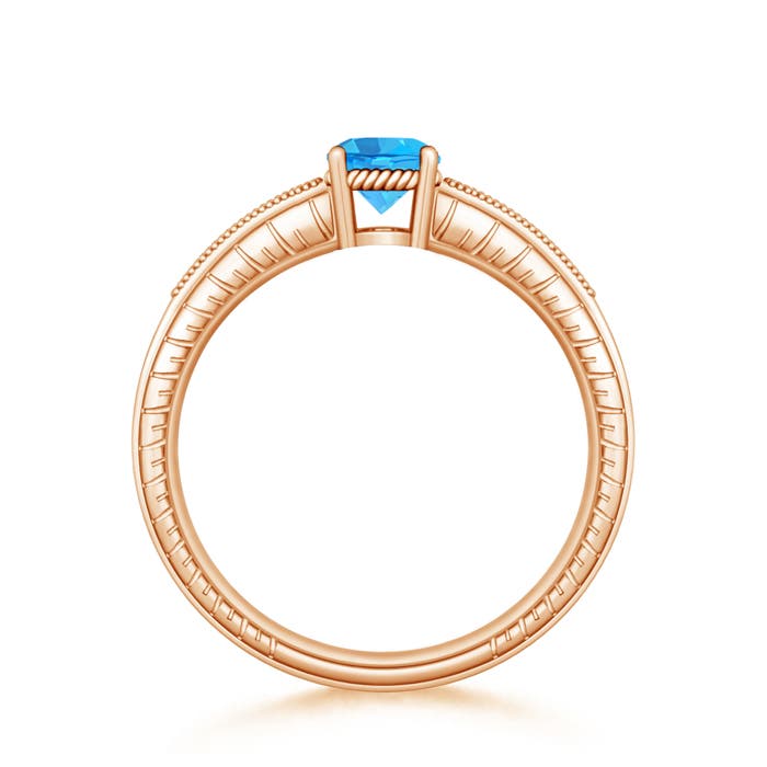 AAA - Swiss Blue Topaz / 1.09 CT / 14 KT Rose Gold