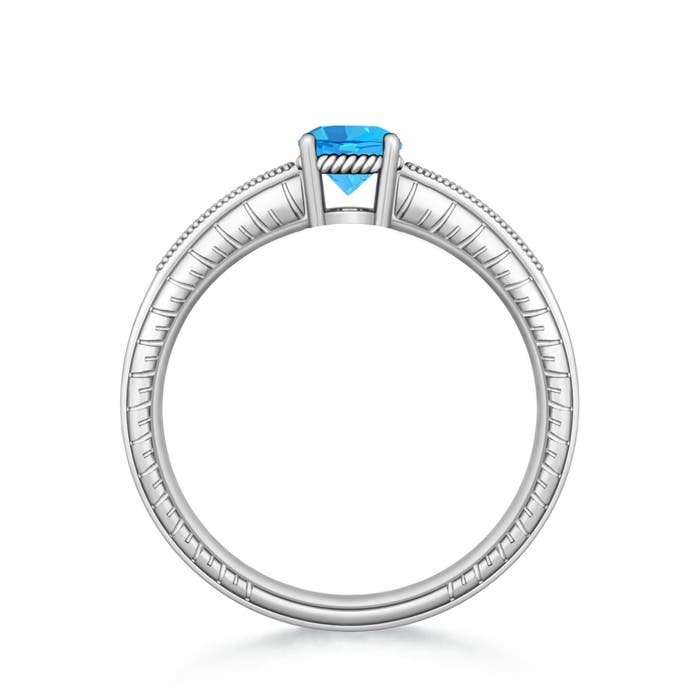 AAA - Swiss Blue Topaz / 1.09 CT / 14 KT White Gold