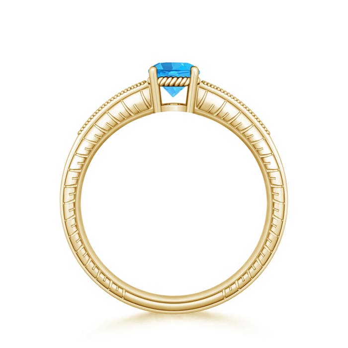 AAA - Swiss Blue Topaz / 1.09 CT / 14 KT Yellow Gold