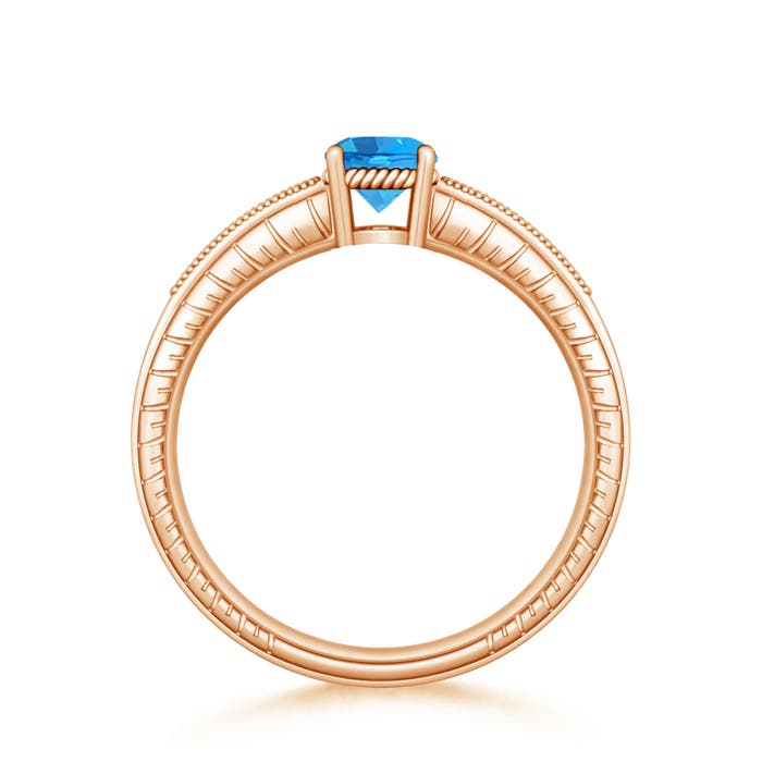 AAAA - Swiss Blue Topaz / 1.09 CT / 14 KT Rose Gold