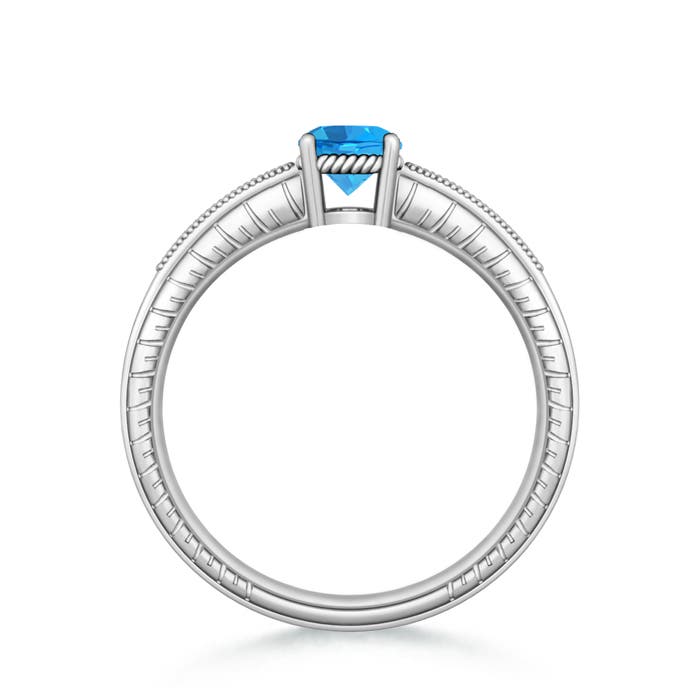 AAAA - Swiss Blue Topaz / 1.09 CT / 14 KT White Gold