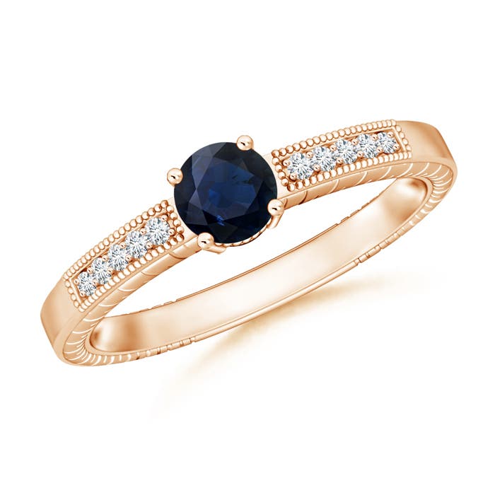 A - Blue Sapphire / 0.66 CT / 14 KT Rose Gold