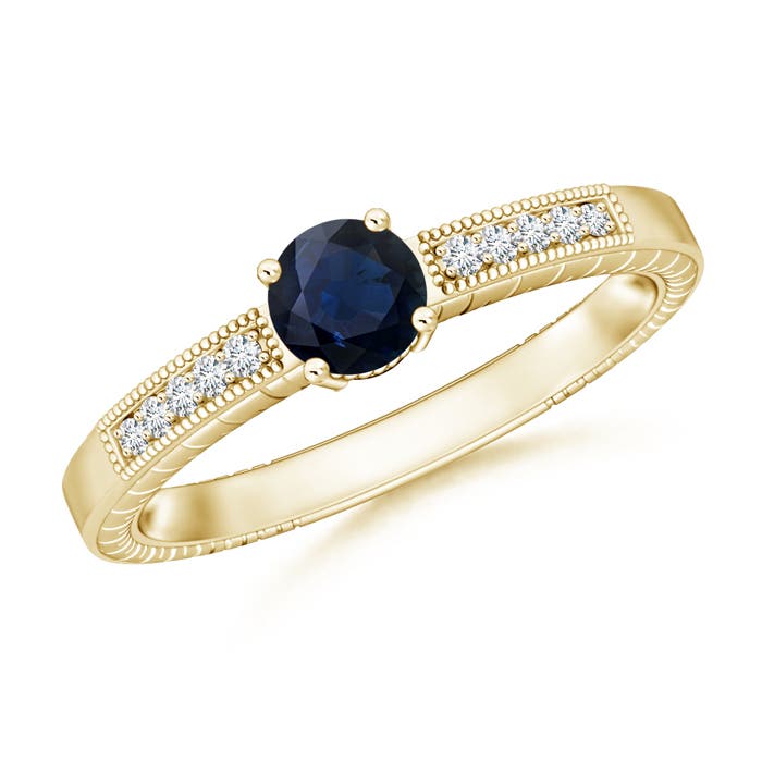 A - Blue Sapphire / 0.66 CT / 14 KT Yellow Gold