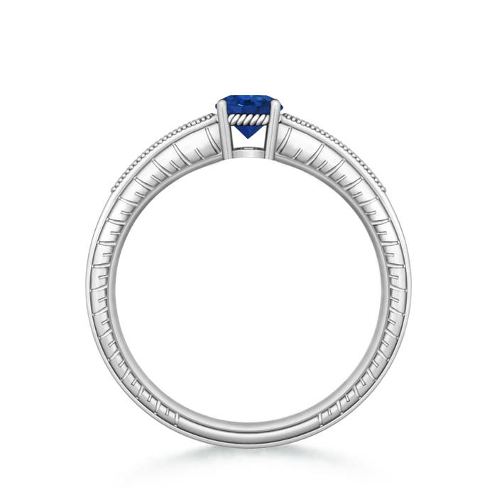 AAA - Blue Sapphire / 0.66 CT / 14 KT White Gold