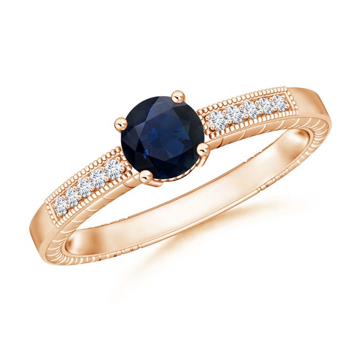 A - Blue Sapphire / 1.14 CT / 14 KT Rose Gold