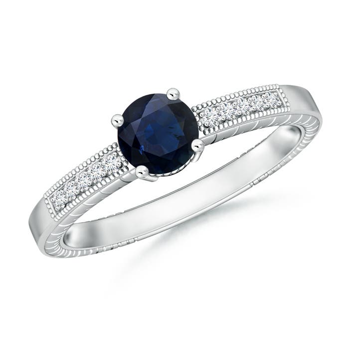 A - Blue Sapphire / 1.14 CT / 14 KT White Gold