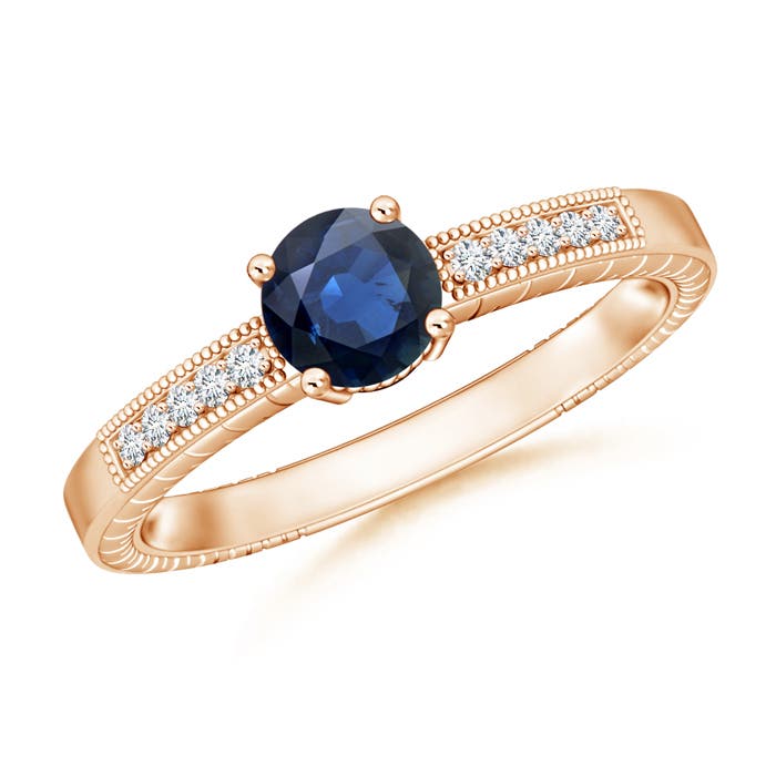 AA - Blue Sapphire / 1.14 CT / 14 KT Rose Gold