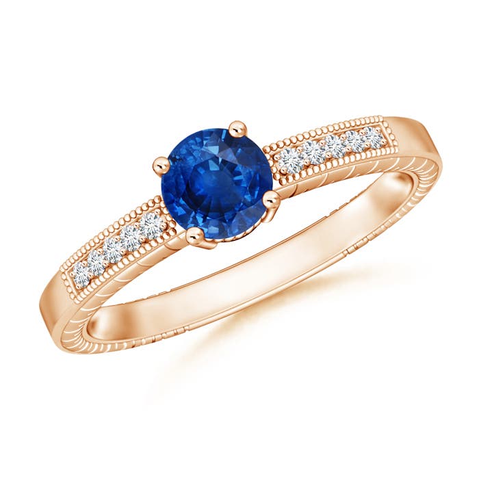 AAA - Blue Sapphire / 1.14 CT / 14 KT Rose Gold