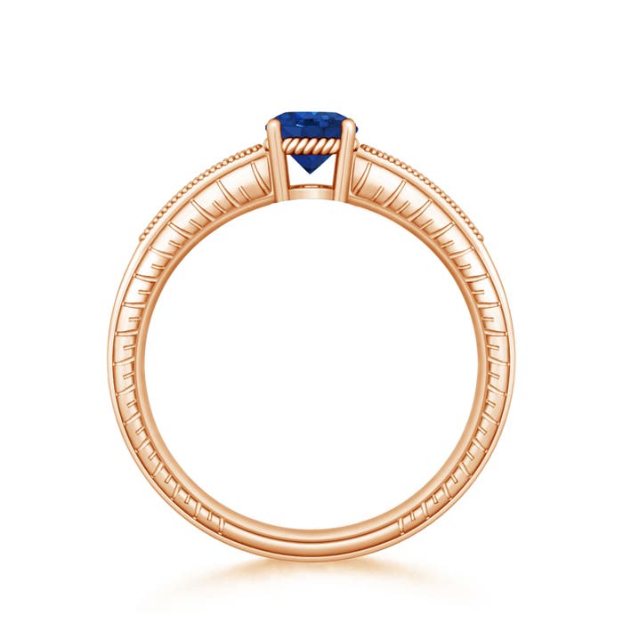 AAA - Blue Sapphire / 1.14 CT / 14 KT Rose Gold