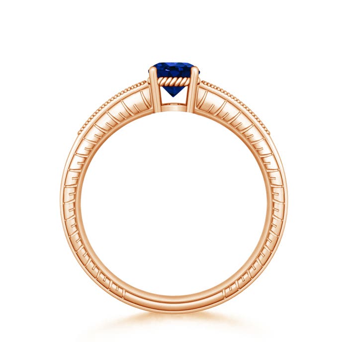 AAAA - Blue Sapphire / 1.14 CT / 14 KT Rose Gold