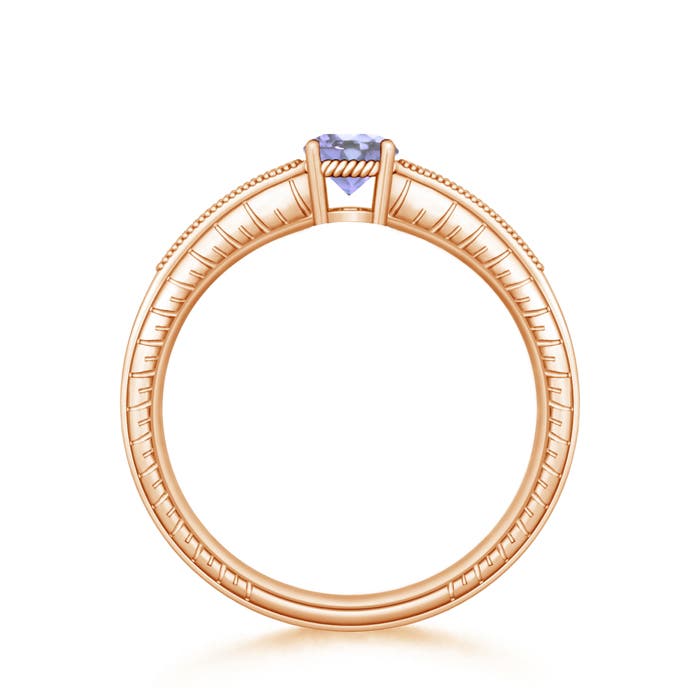 A - Tanzanite / 0.56 CT / 14 KT Rose Gold