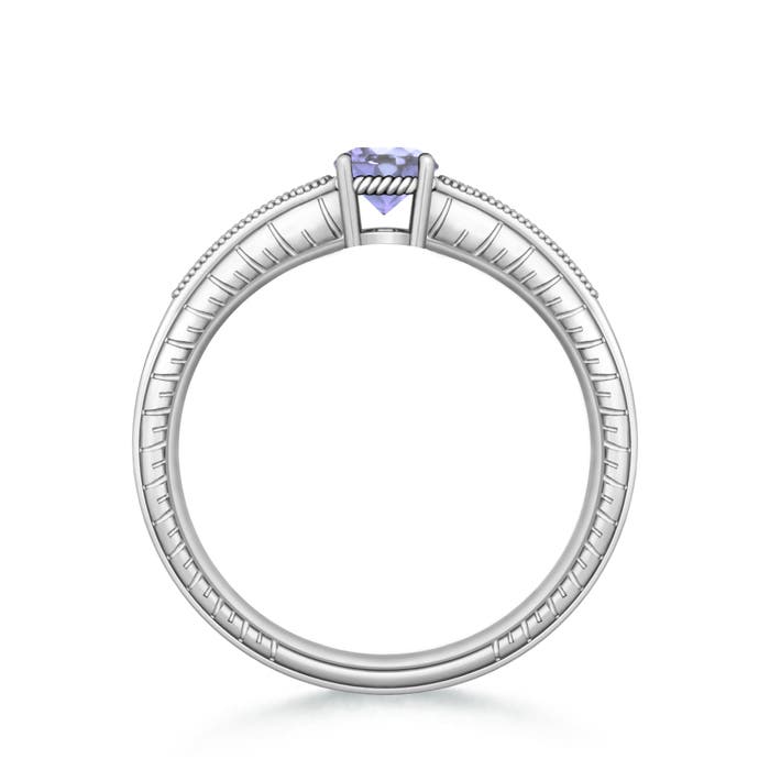 A - Tanzanite / 0.56 CT / 14 KT White Gold