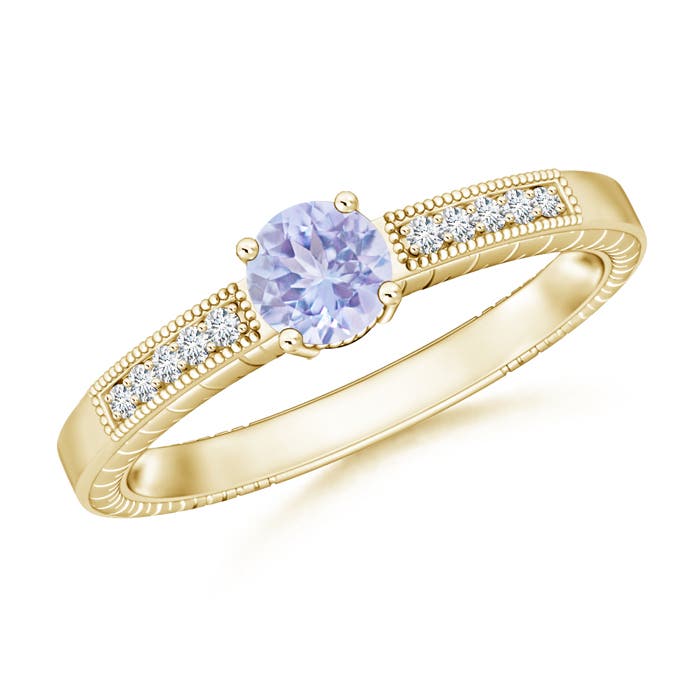 A - Tanzanite / 0.56 CT / 14 KT Yellow Gold