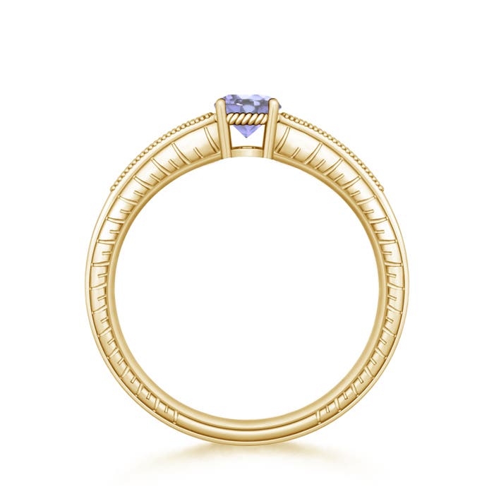 A - Tanzanite / 0.56 CT / 14 KT Yellow Gold