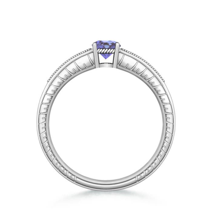 AA - Tanzanite / 0.56 CT / 14 KT White Gold