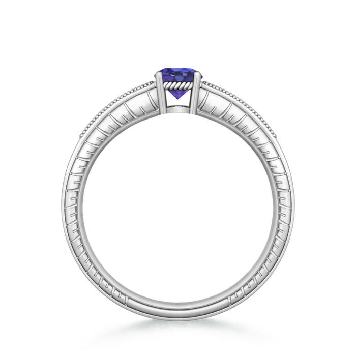 AAA - Tanzanite / 0.56 CT / 14 KT White Gold