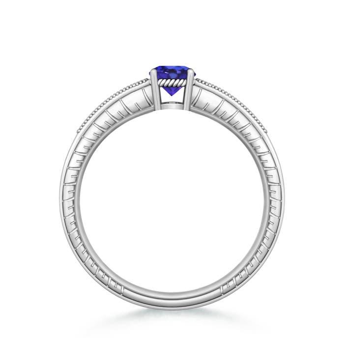 AAAA - Tanzanite / 0.56 CT / 14 KT White Gold