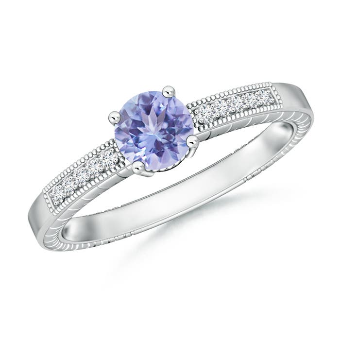 A - Tanzanite / 1.04 CT / 14 KT White Gold