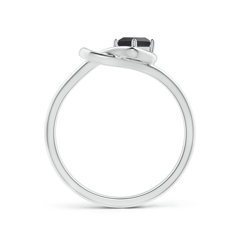 3.5mm AA Princess-Cut Solitaire Black Diamond Infinity Knot Ring in White Gold side 1