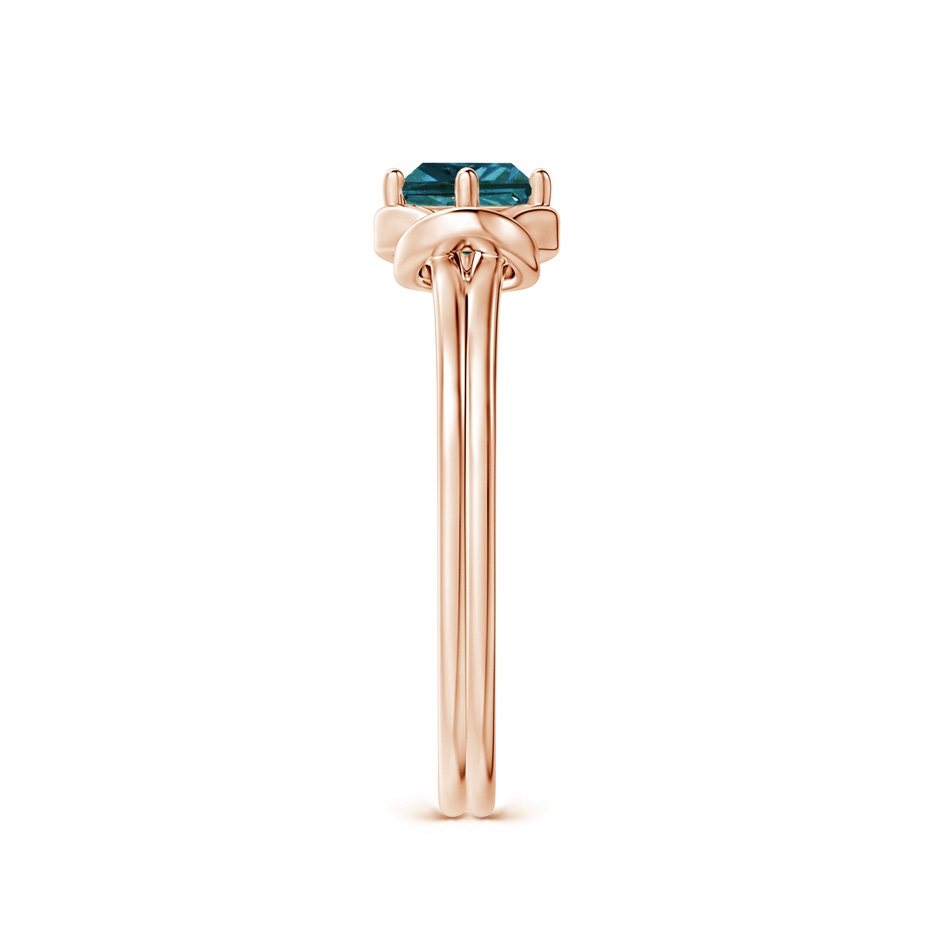 3.5mm AA Princess-Cut Solitaire Blue Diamond Infinity Knot Ring in Rose Gold side 2