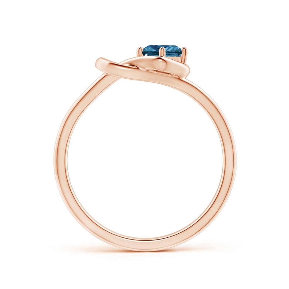 3.5mm AAA Princess-Cut Solitaire Blue Diamond Infinity Knot Ring in 9K Rose Gold side 1