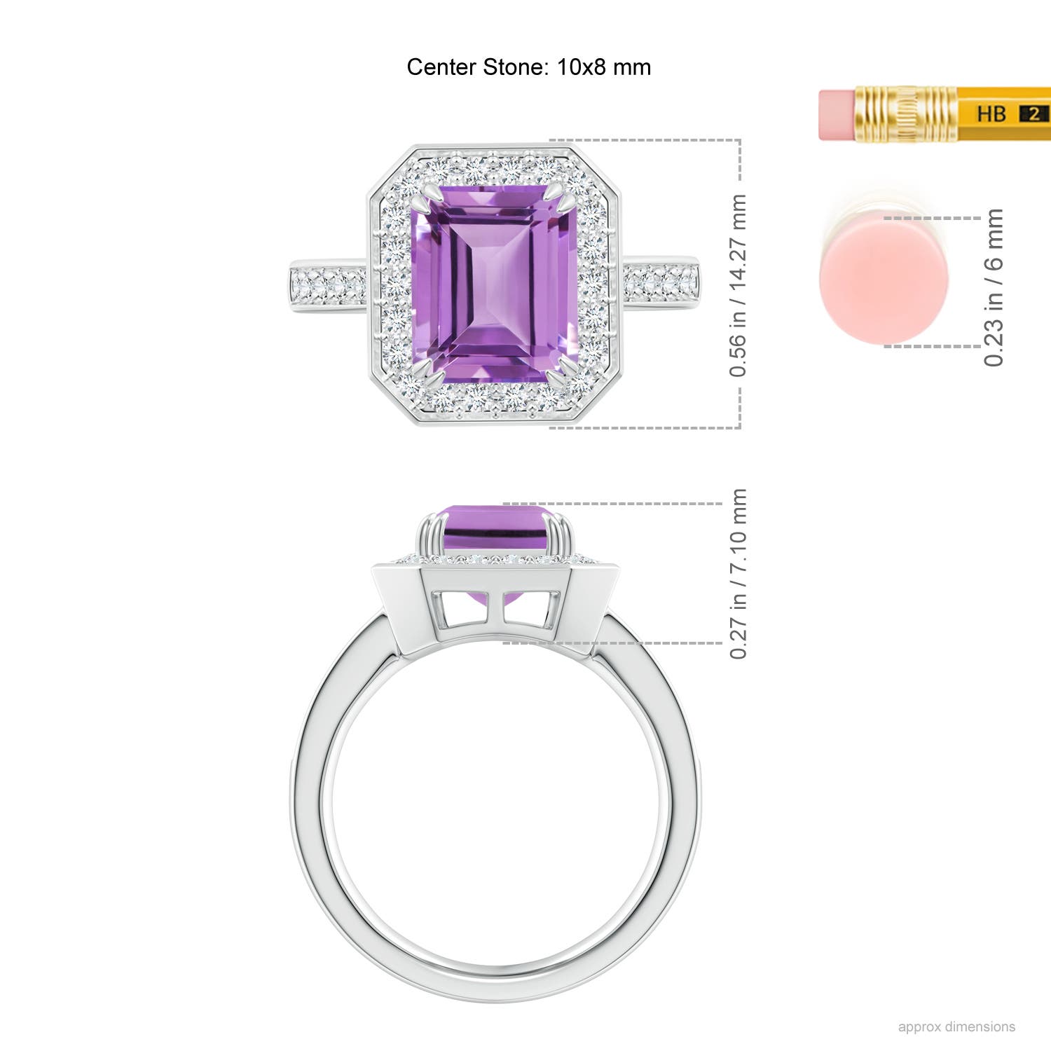 A - Amethyst / 3.35 CT / 14 KT White Gold