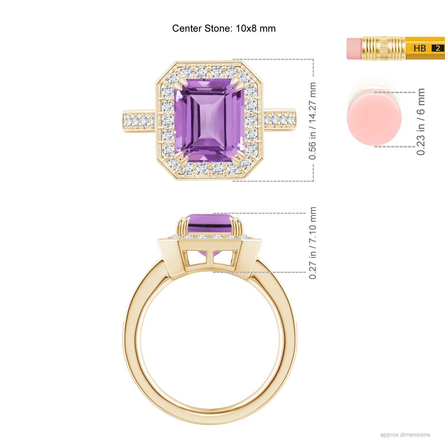 A - Amethyst / 3.35 CT / 14 KT Yellow Gold