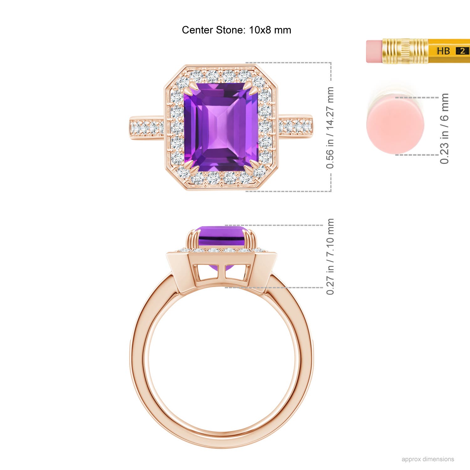 AAA - Amethyst / 3.35 CT / 14 KT Rose Gold