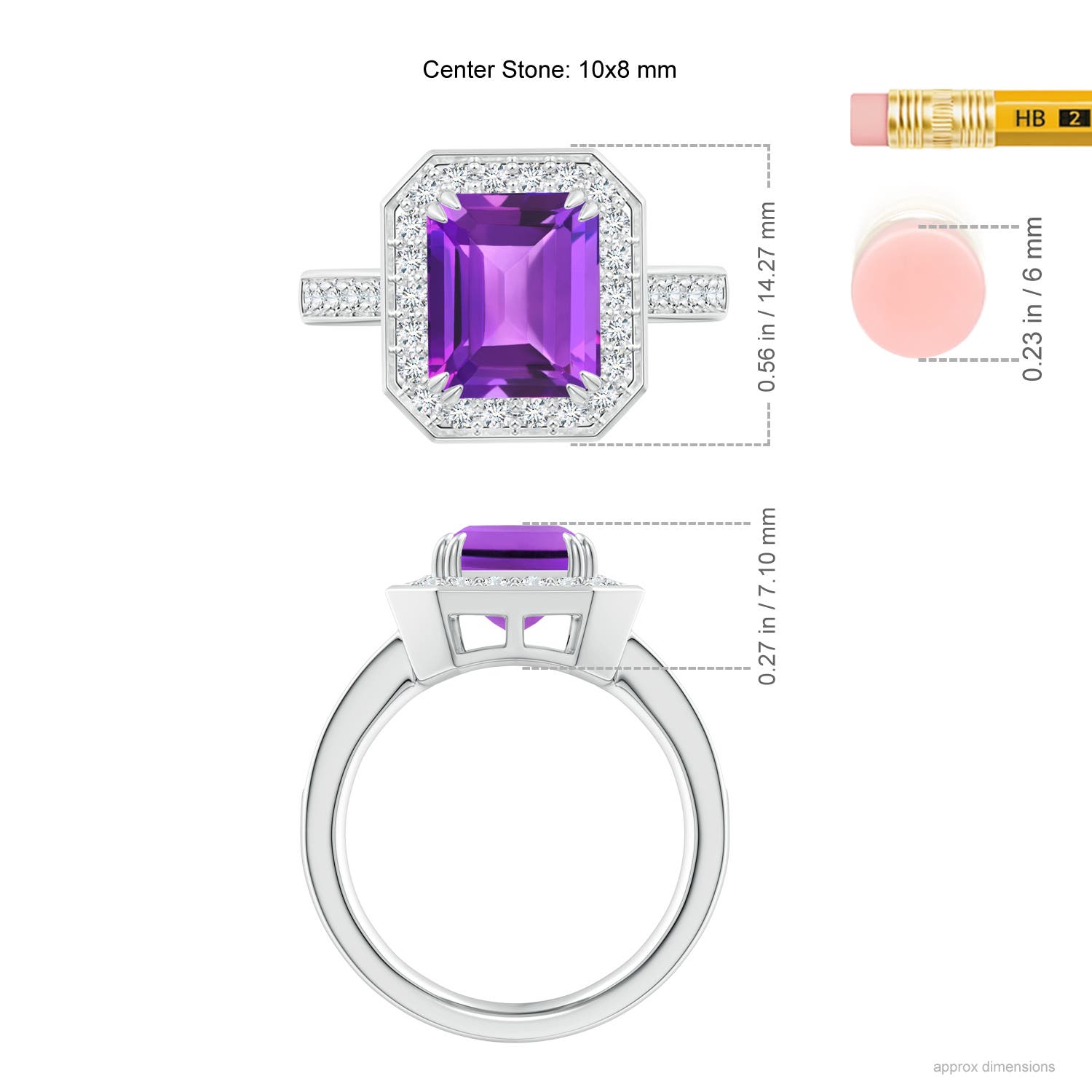 AAA - Amethyst / 3.35 CT / 14 KT White Gold