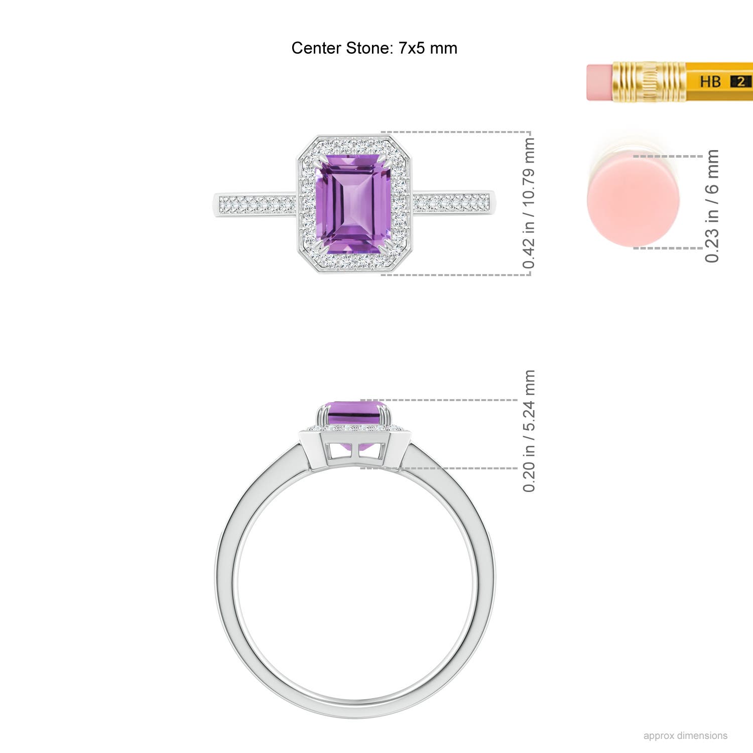 A - Amethyst / 1.09 CT / 14 KT White Gold