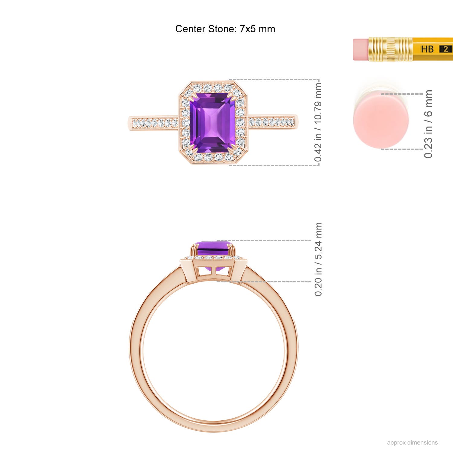 AAA - Amethyst / 1.09 CT / 14 KT Rose Gold