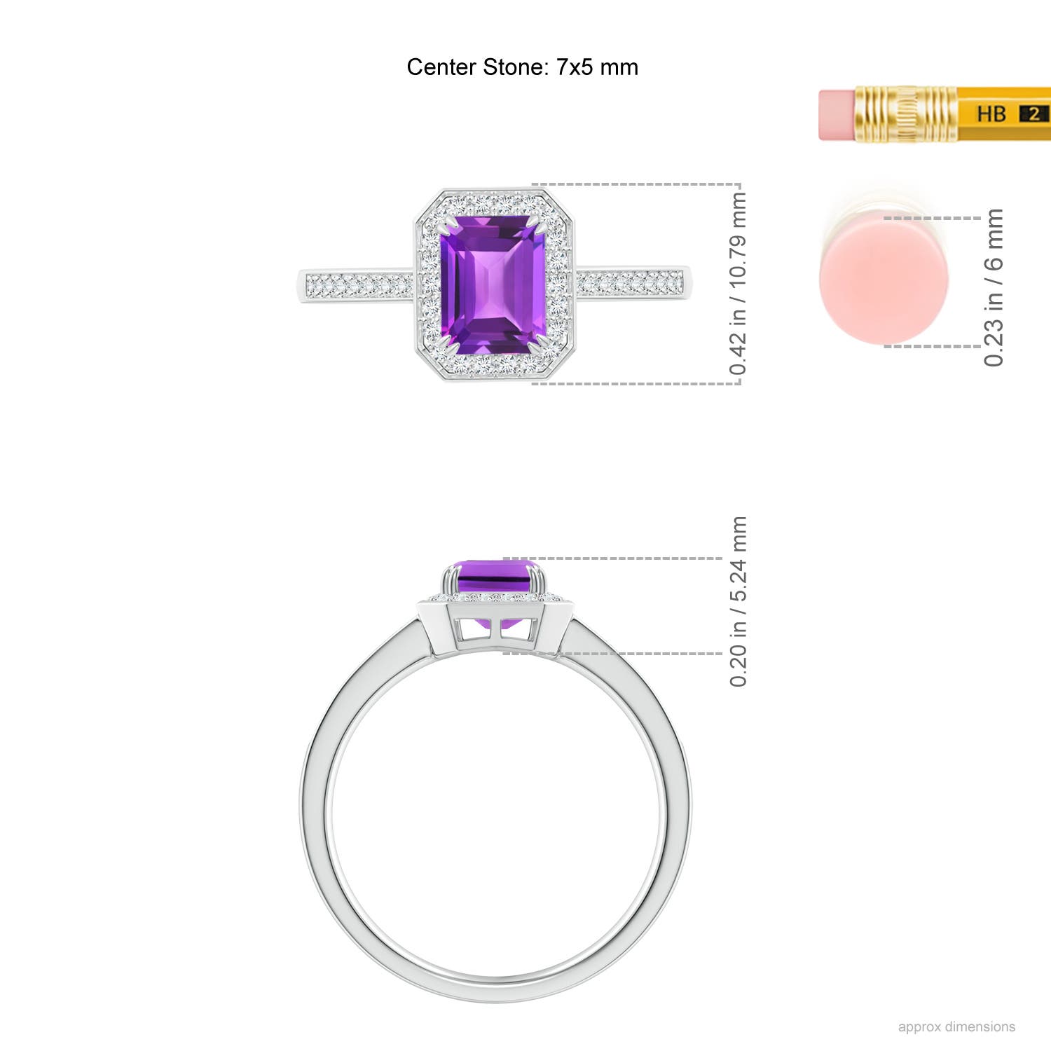 AAA - Amethyst / 1.09 CT / 14 KT White Gold