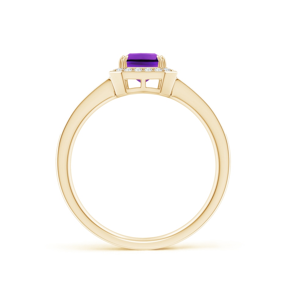 7x5mm AAAA Emerald-Cut Amethyst Engagement Ring with Diamond Halo in 18K Yellow Gold side 199