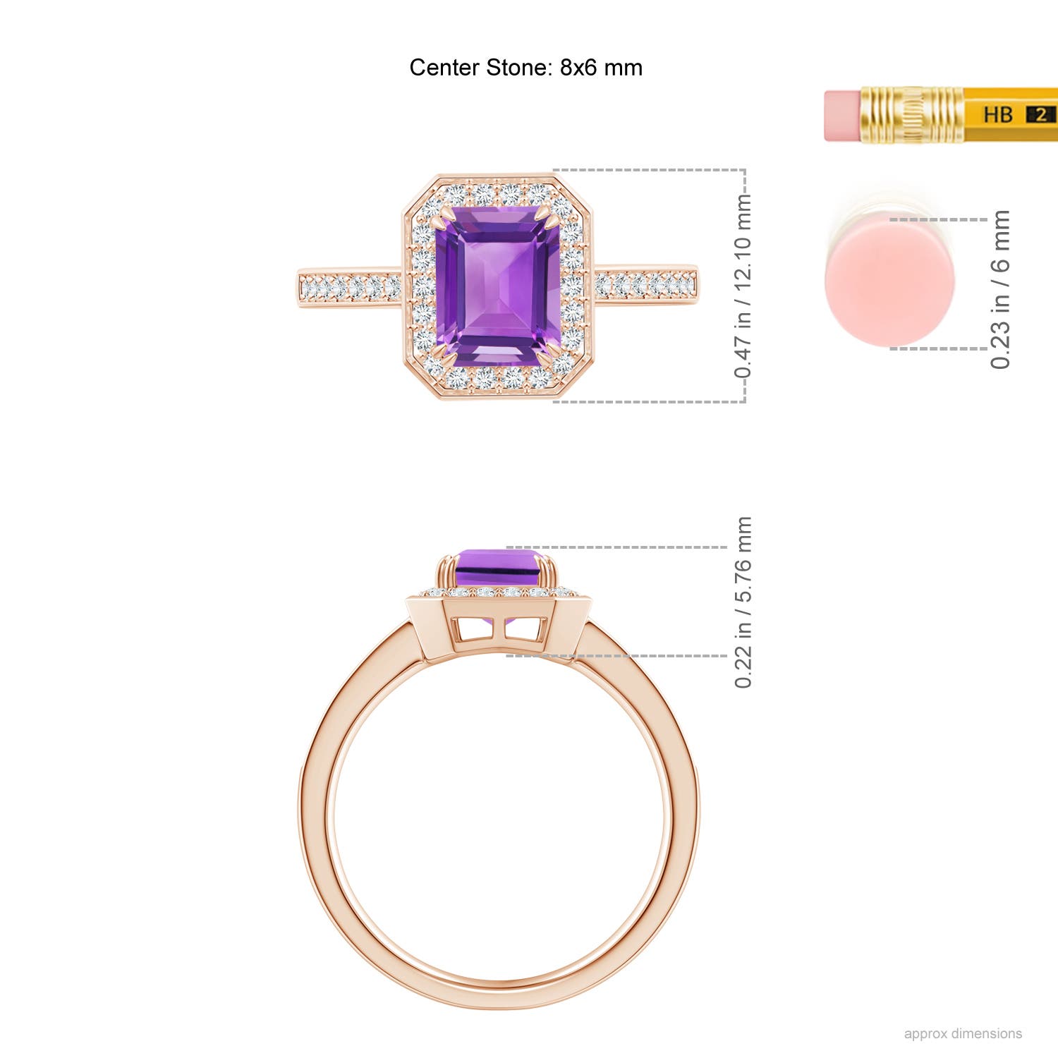 AA - Amethyst / 1.79 CT / 14 KT Rose Gold