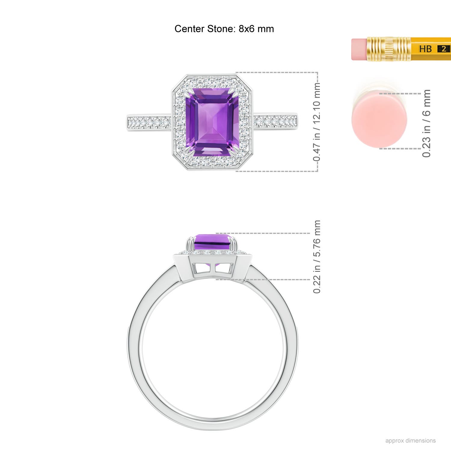 AA - Amethyst / 1.79 CT / 14 KT White Gold