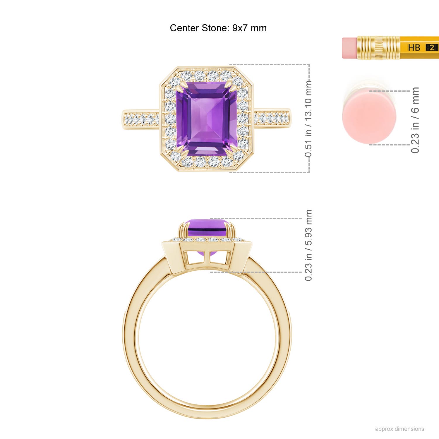 AA - Amethyst / 2.57 CT / 14 KT Yellow Gold