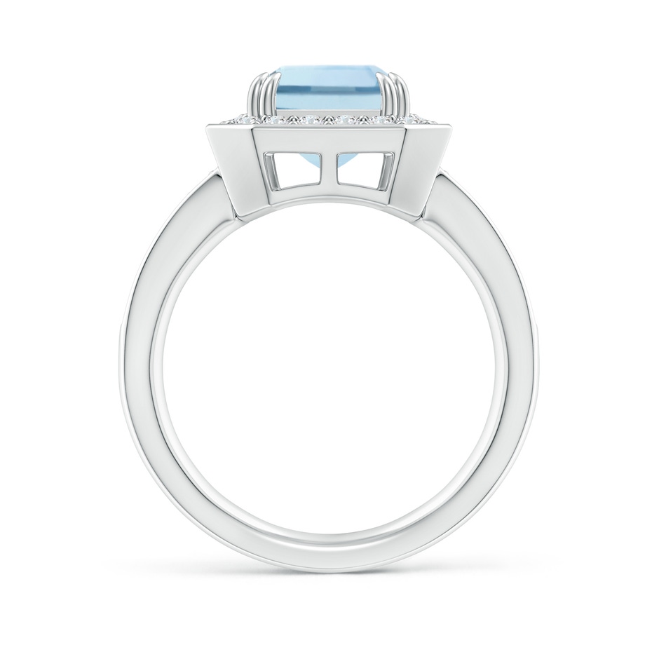 10x8mm AA Emerald-Cut Aquamarine Engagement Ring with Diamond Halo in 18K White Gold side 199